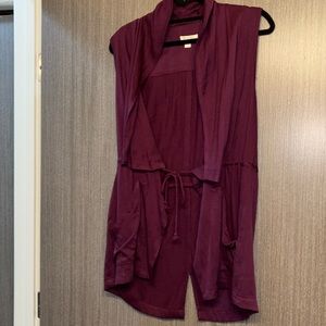 Francesca’s Miami Plum sleeveless cardigan